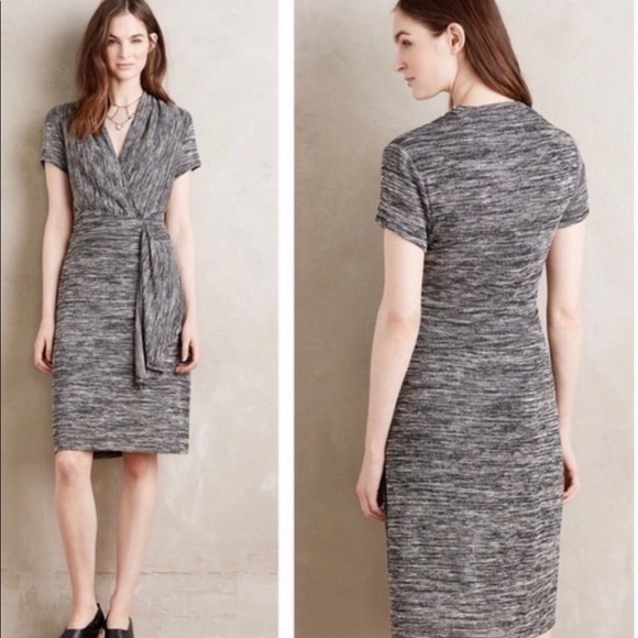 Anthro Maeve ‘Surplus’ Gray Knit Wrap Dress | S - Picture 11 of 11